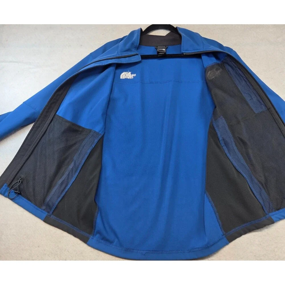The North Face Apex Soft Shell Jacket Blue Black Men's Medium Full Zip
